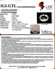 5.04/CT Natural Yellow Sapphire With Govt Lab Certificate-YELSA9V